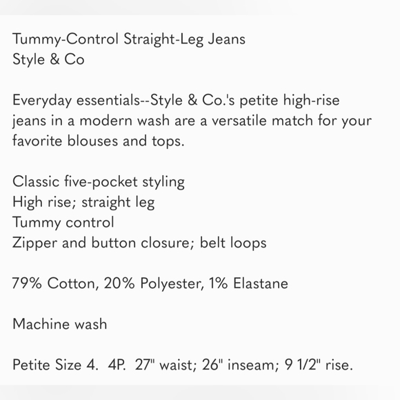 Style & Co Petite Straight-Leg Jeans - Picture 6 of 6